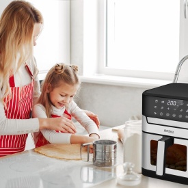 Friteuză cu aer cald fără ulei KraftDele KD4109, capacitate 8L, 2200W, afișaj LED și 10 programe de gătire - Img 12