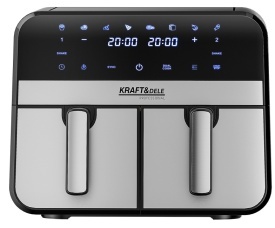 Friteuză cu aer cald fără ulei KraftDele KD4180, 9L, 2500W, 2 compartimente independente, panou tactil LCD - Img 3