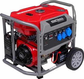 Generator curent monofazat KraftDele KD634, 6000 W nominal / 6400 W maxim, 230V, pornire manuală și electrică