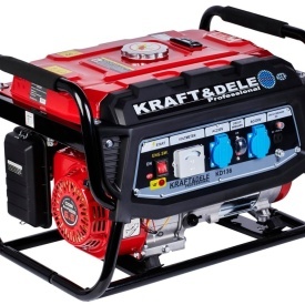 Generator electric monofazat pe benzină KraftDele KD136, 3000W, 230V + 12V, rezervor 15L, voltmetru