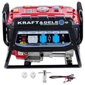 Generator electric monofazat pe benzină KraftDele KD136, 3000W, 230V + 12V, rezervor 15L, voltmetru - Img 3