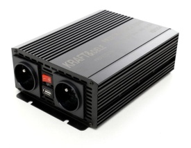 Invertor auto 12V la 230V KraftDele KD1254, 700W putere continuă, 1400W putere de vârf, 2 prize 230V și port USB 5V/2A