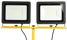 Lampă de lucru LED Mar-Pol 2x100W 230V cu stativ telescopic dublu, IP65, lumină 4000K pentru șantier, atelier și exterior - Img 3