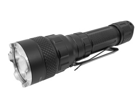 Lanternă LED din aluminiu MaxRom 1500 lm cu lumină albă, roșie și verde, acumulator 2000 mAh, rază de iluminare până la 480 m - Img 2
