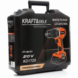 Mașină de găurit și înșurubat cu percuție fără perii 20V KraftDele KD1728, 60 Nm, 2 acumulatori și valiză - Img 11