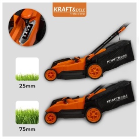 Mașină de tuns iarba cu acumulator KraftDele KD5411, 40V, lățime tăiere 38 cm, coș 50L, reglaj 25-75 mm - Img 12