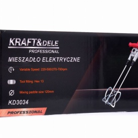 Mixer electric pentru materiale de construcții KraftDele KD3034, HEX 13, paletă 120 mm, 2800W - Img 11