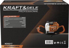 Motoburghiu de pământ pe benzină KraftDele KD5217, 52 cm³, 4,9 kW, 2 timpi, pentru găuri în sol, stâlpi, garduri și fundații - Img 12
