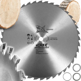 Pânză circulară vidia 600 x 32 mm, 40 dinți, pentru lemn și materiale lemnoase, cu inele de reducție incluse