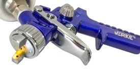 Pistol de vopsit pneumatic HVLP VERKE 0,8 mm, rezervor 125 ml, pentru retușuri și lucrări de finisaj precise - Img 6
