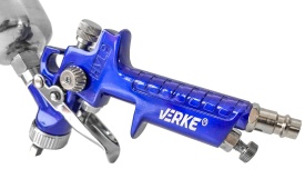 Pistol de vopsit pneumatic HVLP VERKE 1,0 mm, rezervor 125 ml, pentru finisaje, retușuri și aplicare precisă a vopselei - Img 5