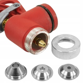 Pistol pneumatic pentru tencuit și zugrăvit VERKE 5L cu cot unghiular, duze 4/6/8 mm și alimentare gravitațională - Img 5