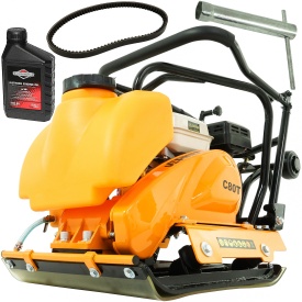 Placă compactoare unidirecțională Verke C80THC, motor 6,5 CP, 78 kg, cu roți transport și rezervor apă