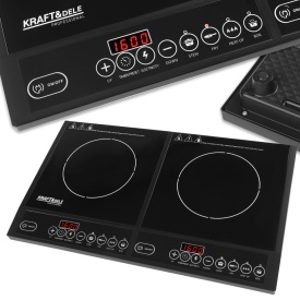 Plită cu inducție dublă KraftDele KD4167, 2000 W, 2 zone de gătire, panou tactil, 4 moduri de lucru și timer - Img 2