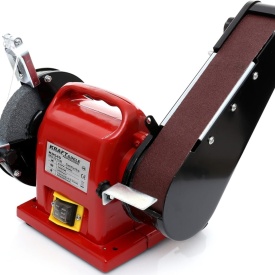 Polizor de banc 2 în 1 KraftDele KD545, 1800W, cu bandă abrazivă și disc pentru ascuțire, șlefuire și curățare metal