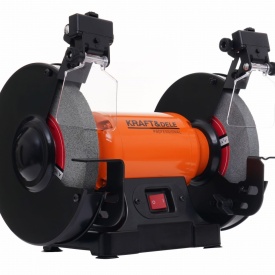 Polizor de banc KraftDele KD566, 1700W, cu 2 pietre abrazive 200x20x15,88 mm pentru ascuțire, șlefuire și curățare unelte