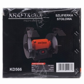 Polizor de banc KraftDele KD566, 1700W, cu 2 pietre abrazive 200x20x15,88 mm pentru ascuțire, șlefuire și curățare unelte - Img 9