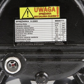 Pompă compresor aer cu 2 cilindri Mar-Pol V-2065, ungere cu ulei, 400 l/min, 10 bar, pentru butelii 50-150 L - Img 10