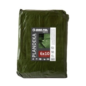 Prelată verde de acoperire Mar-Pol 6x10 m, 120 g/mp, cu capse metalice și colțuri întărite pentru protecție la exterior - Img 3