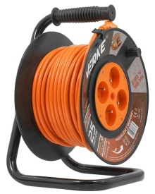 Prelungitor electric pe tambur 25 m cu 4 prize, cablu cupru 3x1 mm² și protecție termică MaxRom - Img 10