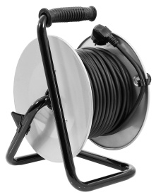 Prelungitor electric pe tambur metalic 25 m, 4 prize, cablu cupru 3x1,5 mm², protecție termică, MaxRom V70013 - Img 9