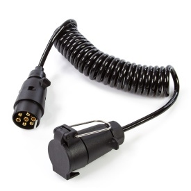 Prelungitor spiral pentru remorcă 3 m, 7 pini, 12V, mufă tată-mamă Mar-Pol, pentru remorci, camioane, tractoare și rulote - Img 2