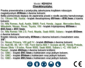Presa etrier universala placute frana, 12 piese KraftDele KD10214
