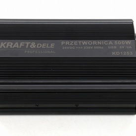 Priză invertor auto 24V la 230V KraftDele KD1253, 500W putere continuă, 1000W vârf, port USB 5V/2A