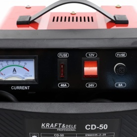 Redresor auto KraftDele KD1910 12/24V 50A pentru acumulatori 120Ah-320Ah, cu ampermetru și protecții integrate - Img 3