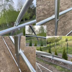 Sera tip Tunel de grădină cu folie Mar-Pol 4 x 2,5 x 2 m, 10 mp, cu 8 ferestre, 2 uși și protecție UV-4 - Img 3