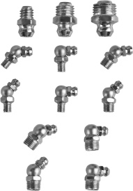 Set 110 nipluuri de ungere și smarowniczki KraftDele KD10507, M6/M8/M10, drepte, 45° și 90°, în cutie organizatoare - Img 7