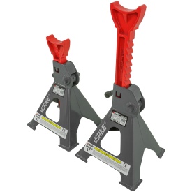 Set capre auto atelier VERKE 3T, 2 bucăți, cu blocare pe clichet și înălțime reglabilă 285-425 mm - Img 5