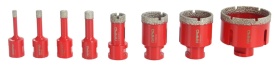 Set carote diamantate Mar-Pol M22594 Rapid Long-Life 6–68 mm, filet M14 cu adaptor hex, pentru gresie, faianță, klinker și piatră - Img 8