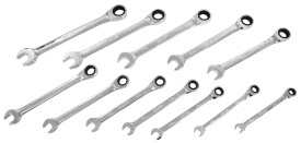 Set chei combinate fixe cu clichet 8-19 mm, 12 piese, din oțel CrV, pentru service auto și atelier - Img 3