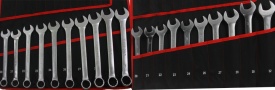 Set chei combinate și inelare Mar-Pol 47 piese din oțel Chrome Vanadium, cu etui rulabil pentru atelier și uz universal - Img 2