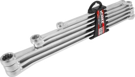 Set chei inelare lungi MaxRom, 6 piese, din oțel crom-vanadiu, finisaj satinat, cu suport din plastic pentru atelier și service - Img 4