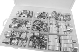 Set coliere de strângere cu urechi MaxRom, 175 piese, oțel zincat, 5-15 mm, pentru furtunuri și lucrări de vulcanizare - Img 4
