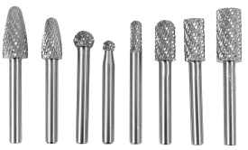 Set freze pe tijă pentru metal HSS, 8 piese, pentru fasonare, netezire și îndepărtare material, MaxRom V05040 - Img 2