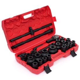 Set nasadki udare 12 colțuri 3/4 inch, 26 piese, Cr-Mo, cu valiză, KraftDele KD11759 pentru atelier și service auto