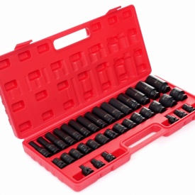 Set profesional de tubulare de impact 1/2 inch KraftDele KD11757, 35 piese scurte și lungi din oțel Cr-Mo, în valiză - Img 2
