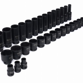 Set profesional de tubulare de impact 1/2 inch KraftDele KD11757, 35 piese scurte și lungi din oțel Cr-Mo, în valiză - Img 12