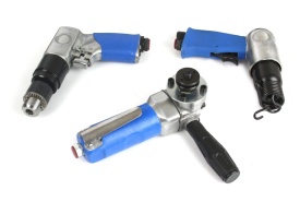 Set scule pneumatice Mar-Pol 20 piese în valiză, cu cheie de impact, bormașină, clichet, ciocan și polizoare - Img 5