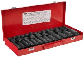 Set tubulare de impact 1/2 inch KraftDele KD11756, 35 piese, scurte și lungi, pentru chei de impact și service auto