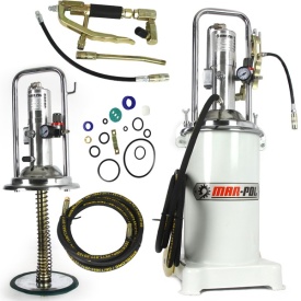 Smarniță pneumatică Mar-Pol 17L cu pompă pneumatică și roți, pentru ungere rapidă în atelier și utilizare profesională - Img 4