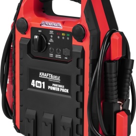 Starter auto multifuncțional 4 în 1 KraftDele KD5346, 12V, 22Ah, 1200A, cu compresor, lanternă LED și alimentare USB