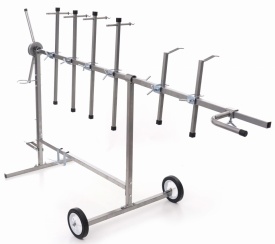 Stativ profesional pentru vopsitorie Kraft&Dele KD349 – Rotativ 360°, 6 Brațe de fixare, Mobil, Lungime 200 cm - Img 8