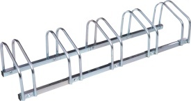 Stativ suport biciclete 5 locuri KraftDele KD652, oțel galvanizat, fixare în pardoseală, pentru anvelope până la 60 mm