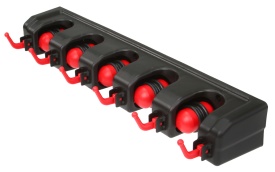 Suport de perete pentru unelte de grădină Mar-Pol, 5 prinderi automate 18-32 mm și 6 cârlige pliabile - Img 6