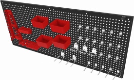 Tablă metalică perforată pentru scule KraftDele KD11897, 112x45 cm, cu 32 accesorii pentru organizare atelier și garaj - Img 6