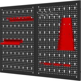 Tablică metalică perforată pentru scule KraftDele KD11896, montaj pe perete, 80 x 60 cm, cu suporturi și cârlige incluse - Img 4